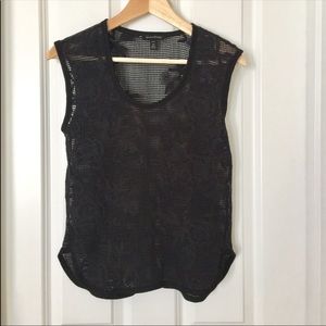 Floral print pattern mesh tank